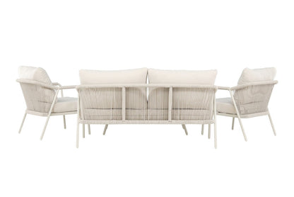 Luxusbetten24 Sorento Loungeset 4‑teilig Garten Outdoor Aluminiumrahmen Beige