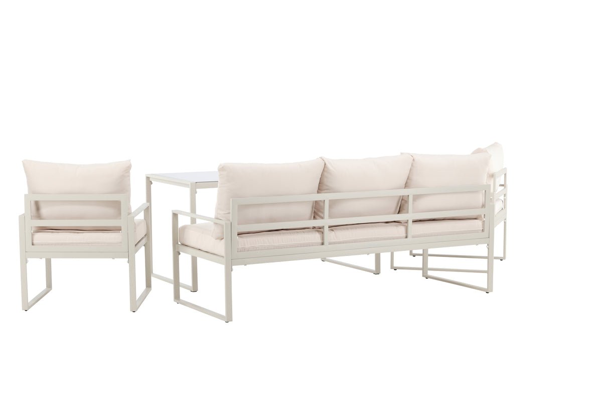 Luxusbetten24 Sovana Garten Loungeset 3‑Teilig für Außenbereich Komfort