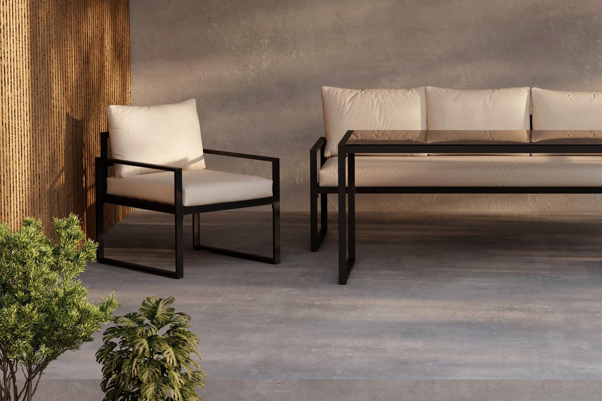 Luxusbetten24 Sovana Garten Loungeset 3‑Teilig für Außenbereich Komfort