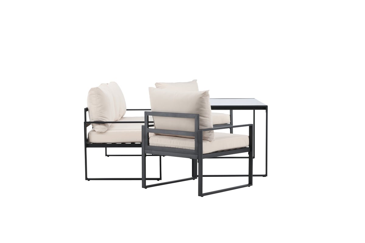 Luxusbetten24 Sovana Garten Loungeset 3‑Teilig für Außenbereich Komfort