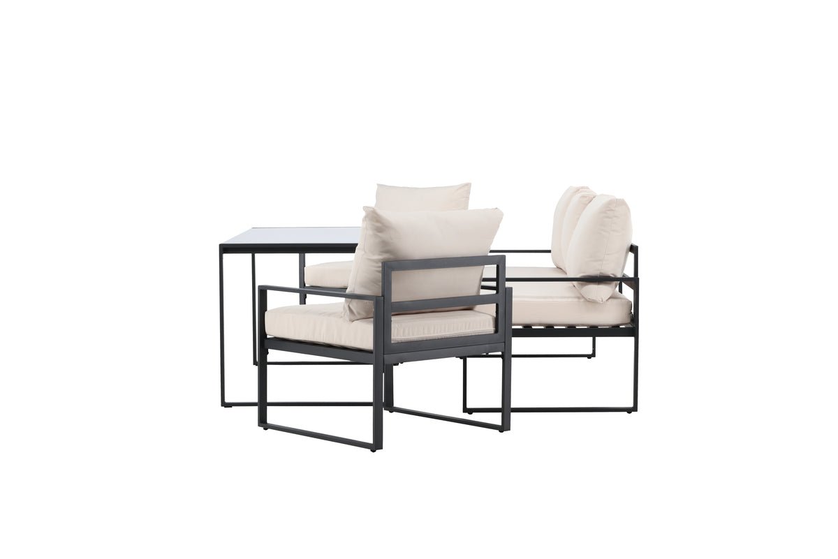 Luxusbetten24 Sovana Garten Loungeset 3‑Teilig für Außenbereich Komfort