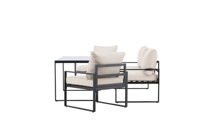 Luxusbetten24 Sovana Garten Loungeset 3‑Teilig für Außenbereich Komfort
