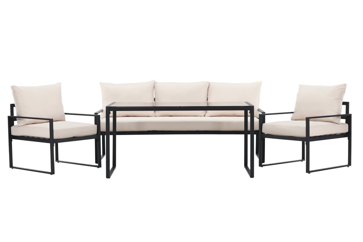 Luxusbetten24 Sovana Garten Loungeset 3‑Teilig für Außenbereich Komfort