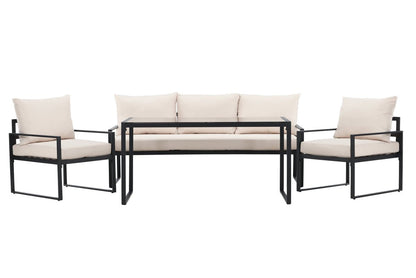 Luxusbetten24 Sovana Garten Loungeset 3‑Teilig für Außenbereich Komfort