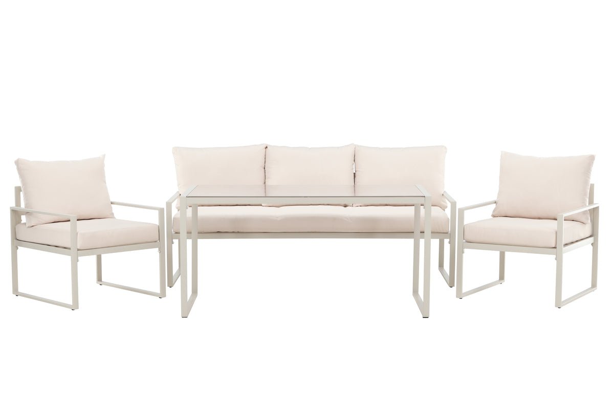 Luxusbetten24 Sovana Garten Loungeset 3‑Teilig für Außenbereich Komfort