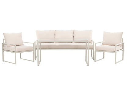 Luxusbetten24 Sovana Garten Loungeset 3‑Teilig für Außenbereich Komfort