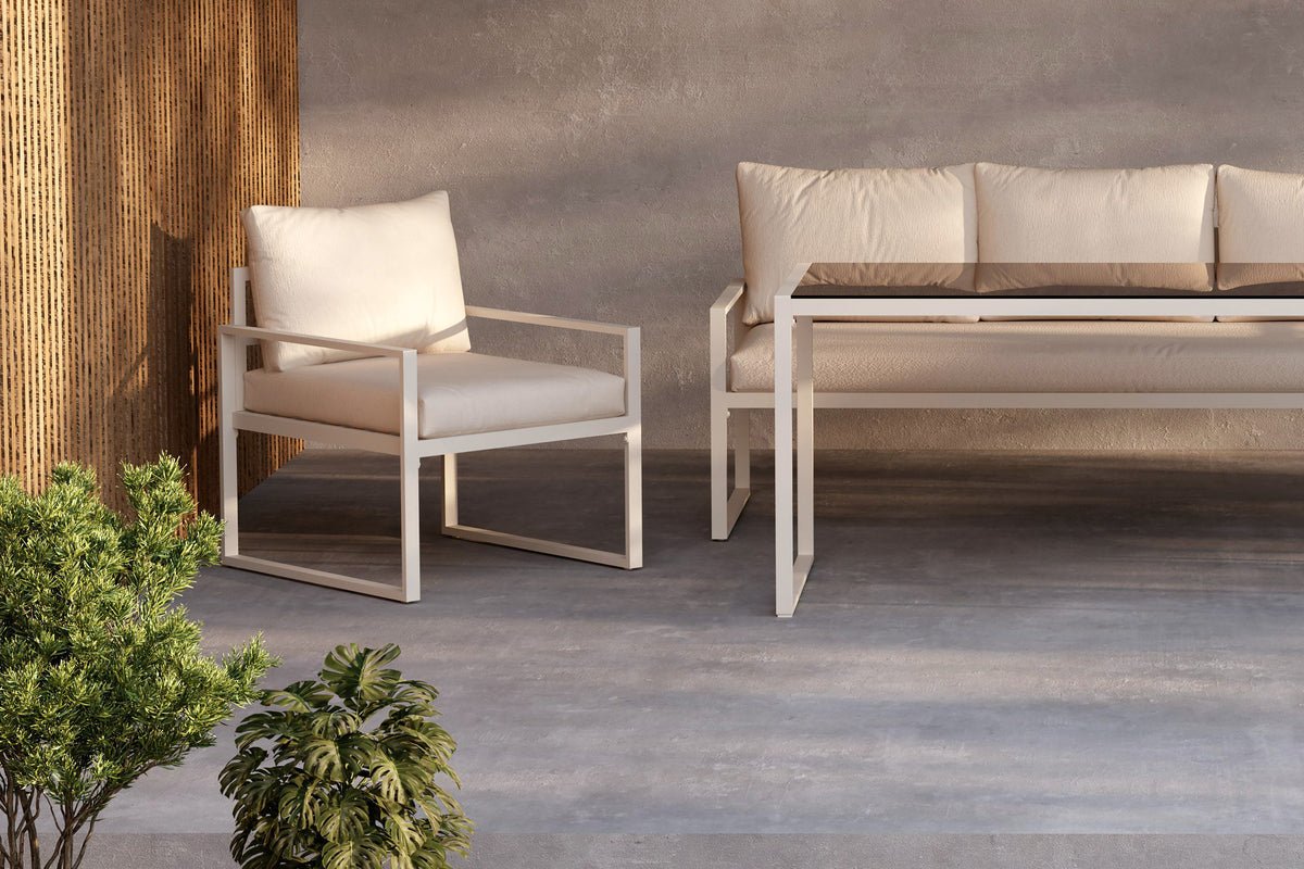 Luxusbetten24 Sovana Garten Loungeset 3‑Teilig für Außenbereich Komfort