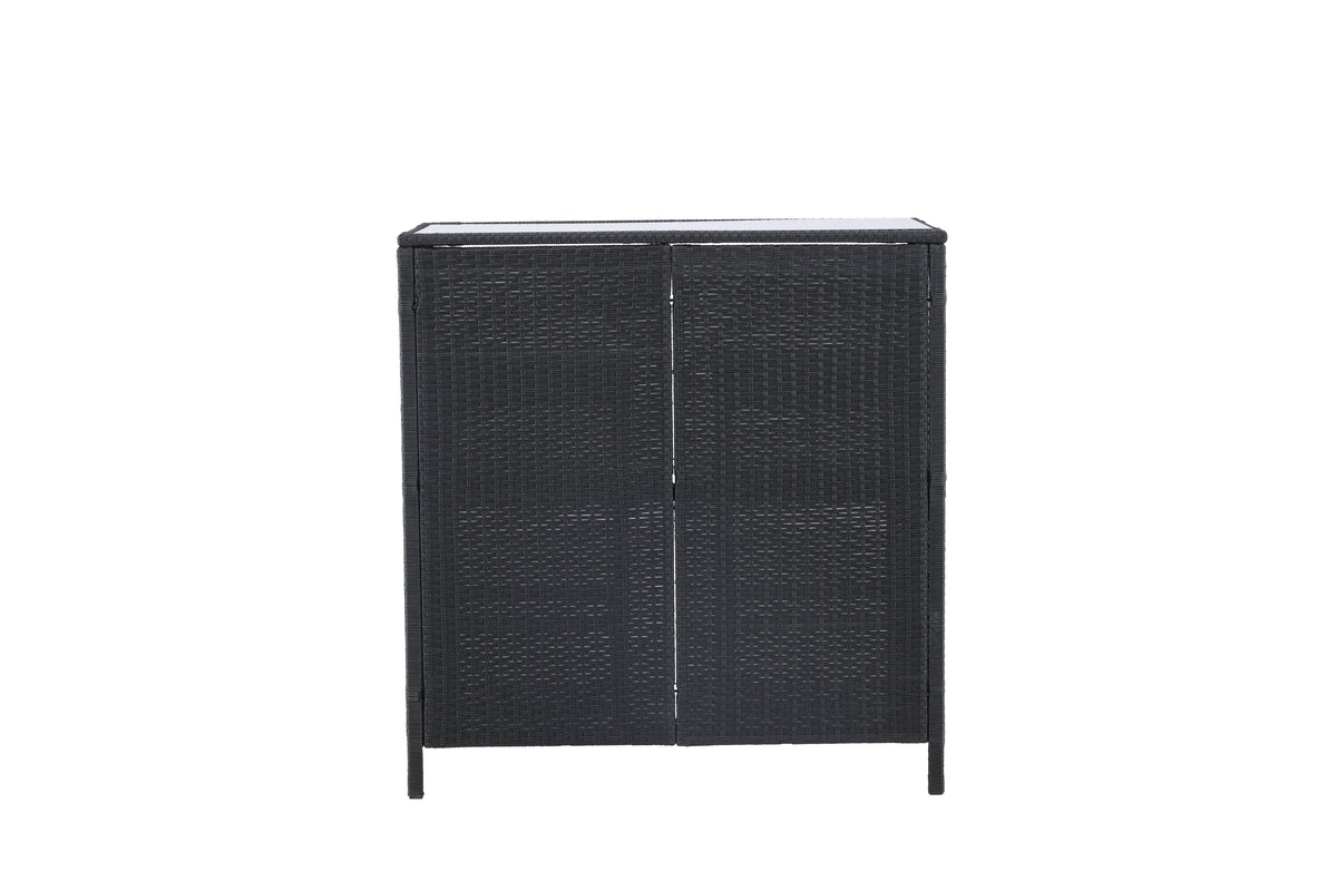 Garten Loungeset Talio 3‑teiliges Set aus Synthese‑Rattan Schwarz