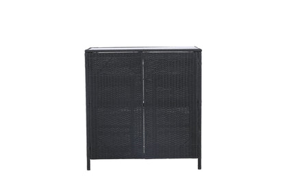 Garten Loungeset Talio 3‑teiliges Set aus Synthese‑Rattan Schwarz