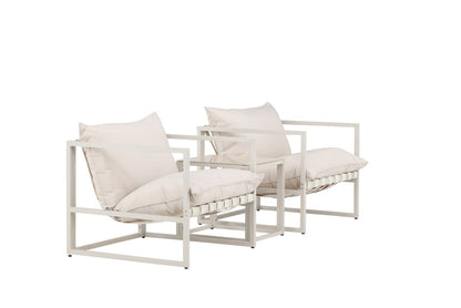 Garten Loungeset Valenza – 3‑teiliges Outdoor‑Set in Beige mit Glastisch