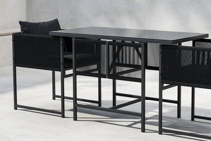 Garten Loungeset Velenzo – 3-Teiliges Set Mit 2 Stühlen In Schwarz