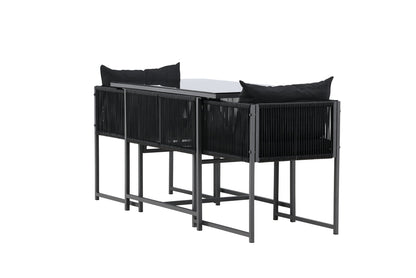 Garten Loungeset Velenzo – 3-Teiliges Set Mit 2 Stühlen In Schwarz