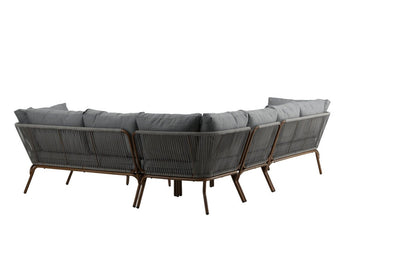 Luxusbetten24 Xenia Garten Loungeset Outdoor Komplett‑Set – Stahl, Grau/Braun