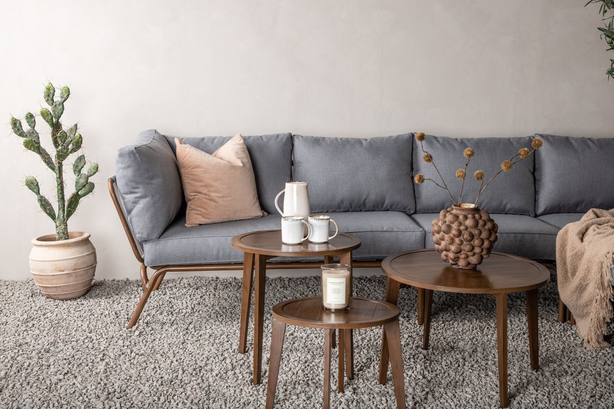 Luxusbetten24 Xenia Garten Loungeset Outdoor Komplett‑Set – Stahl, Grau/Braun