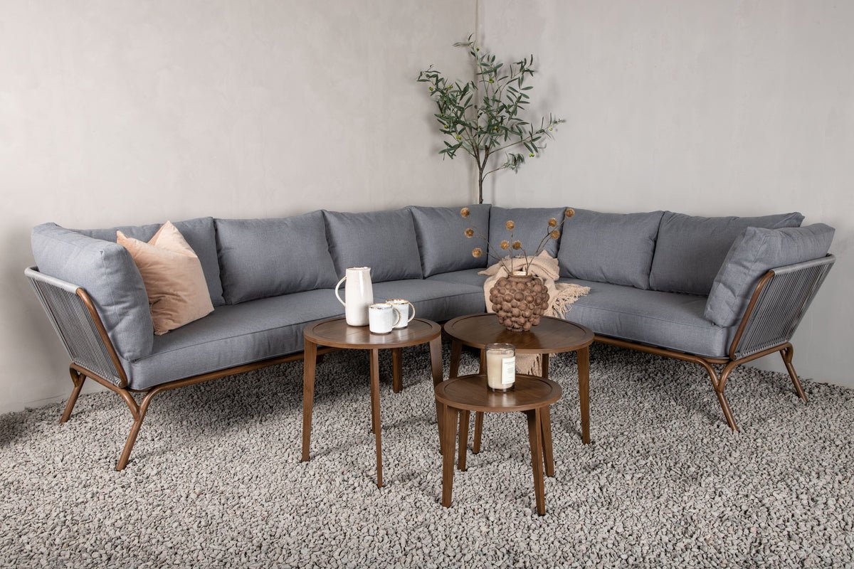 Luxusbetten24 Xenia Garten Loungeset Outdoor Komplett‑Set – Stahl, Grau/Braun