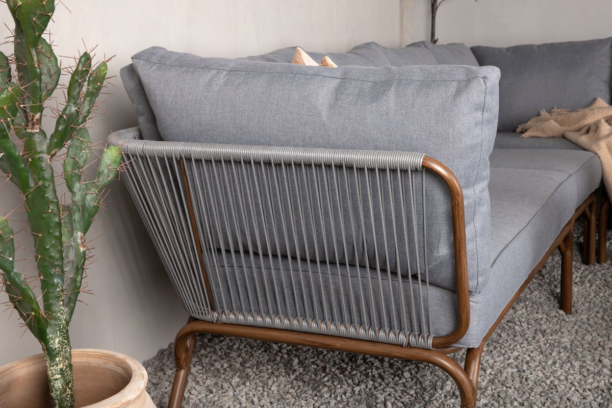 Luxusbetten24 Xenia Garten Loungeset Outdoor Komplett‑Set – Stahl, Grau/Braun