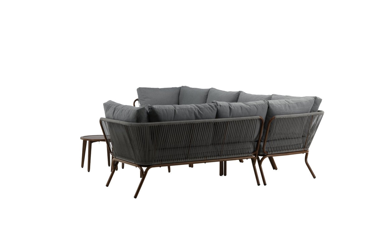 Luxusbetten24 Xenia Garten Loungeset Outdoor Komplett‑Set – Stahl, Grau/Braun