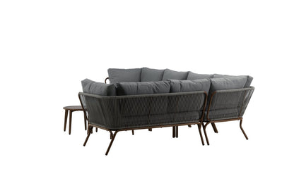 Luxusbetten24 Xenia Garten Loungeset Outdoor Komplett‑Set – Stahl, Grau/Braun