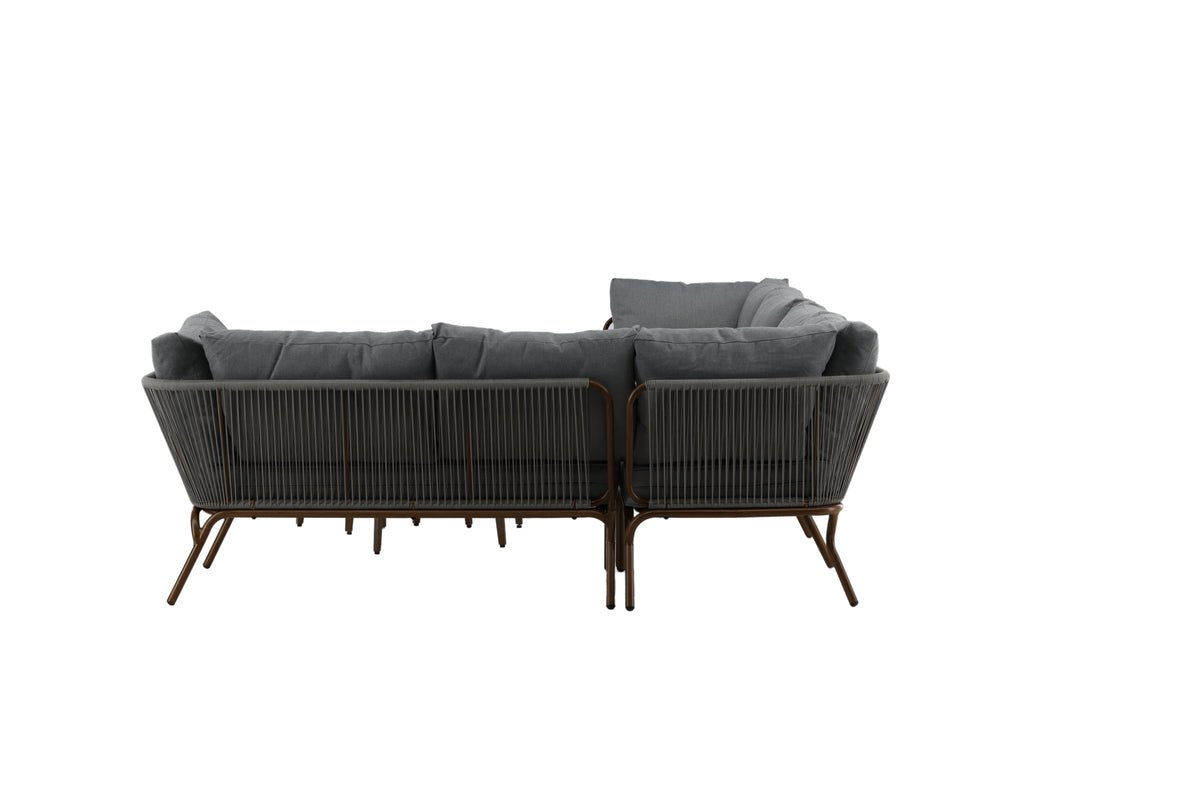 Luxusbetten24 Xenia Garten Loungeset Outdoor Komplett‑Set – Stahl, Grau/Braun