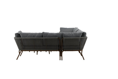 Luxusbetten24 Xenia Garten Loungeset Outdoor Komplett‑Set – Stahl, Grau/Braun