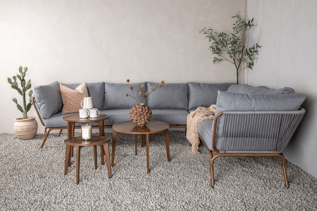 Luxusbetten24 Xenia Garten Loungeset Outdoor Komplett‑Set – Stahl, Grau/Braun