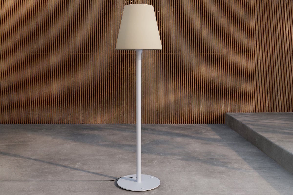 Garten Stehlampe Belano – mit hellblauem Stahlgestell