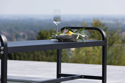 Luxusbetten24 Gartenbank Cäsar Aus Robustem Schwarzem Aluminium Schwarz