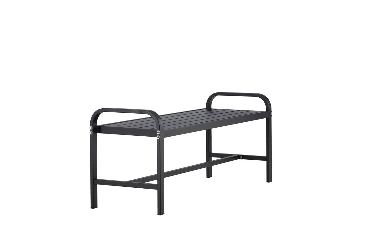 Luxusbetten24 Gartenbank Cäsar Aus Robustem Schwarzem Aluminium Schwarz