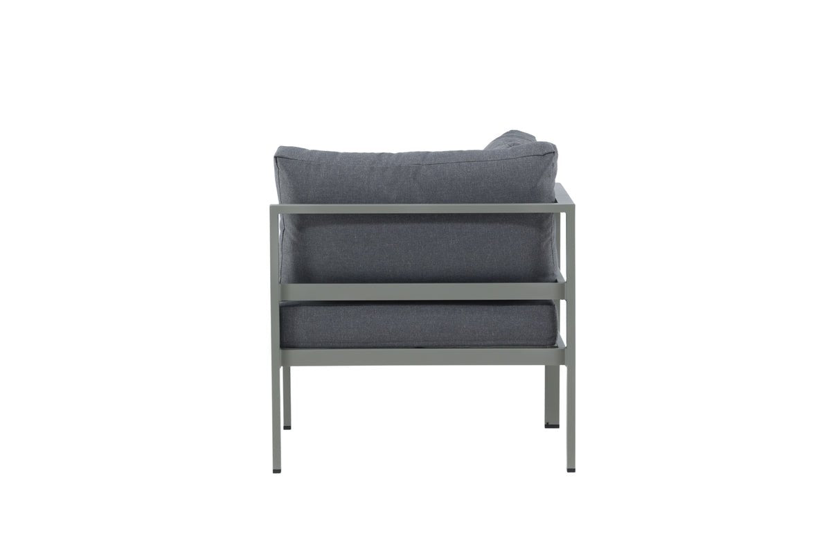 Borelio Eckmodul Gartenbank aus Aluminium, Außenbereich, Khaki & Beige