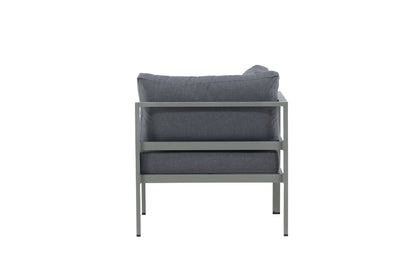 Borelio Eckmodul Gartenbank aus Aluminium, Außenbereich, Khaki & Beige