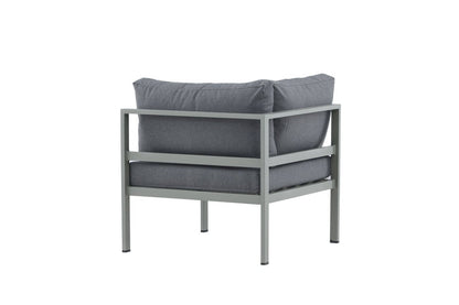 Borelio Eckmodul Gartenbank aus Aluminium, Außenbereich, Khaki & Beige