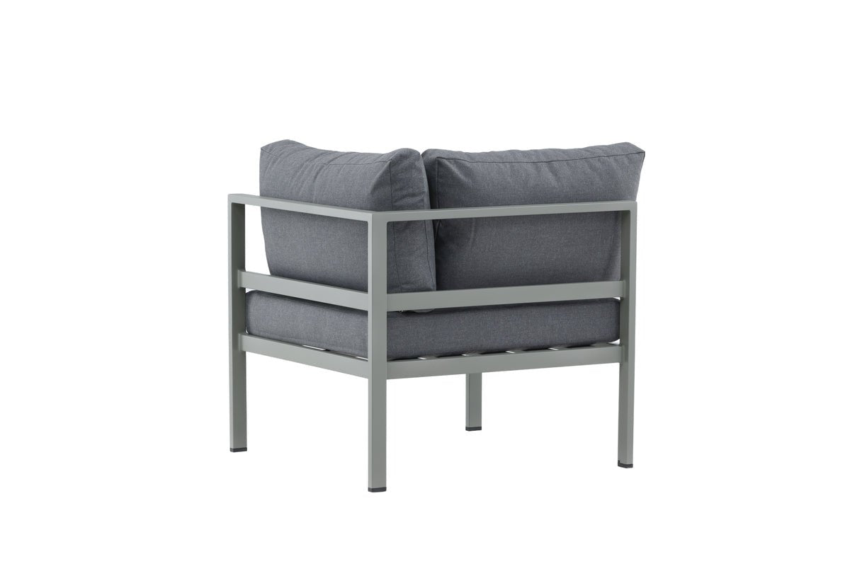 Borelio Eckmodul Gartenbank aus Aluminium, Außenbereich, Khaki & Beige