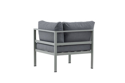 Borelio Eckmodul Gartenbank aus Aluminium, Außenbereich, Khaki & Beige