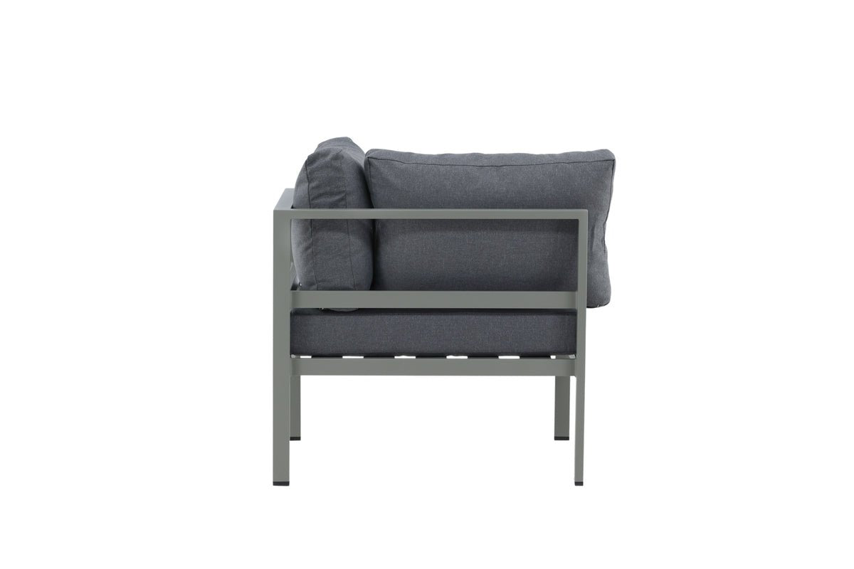 Borelio Eckmodul Gartenbank aus Aluminium, Außenbereich, Khaki & Beige