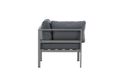 Borelio Eckmodul Gartenbank aus Aluminium, Außenbereich, Khaki & Beige