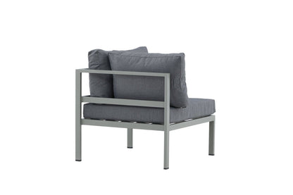Borelio Eckmodul Gartenbank aus Aluminium, Außenbereich, Khaki & Beige