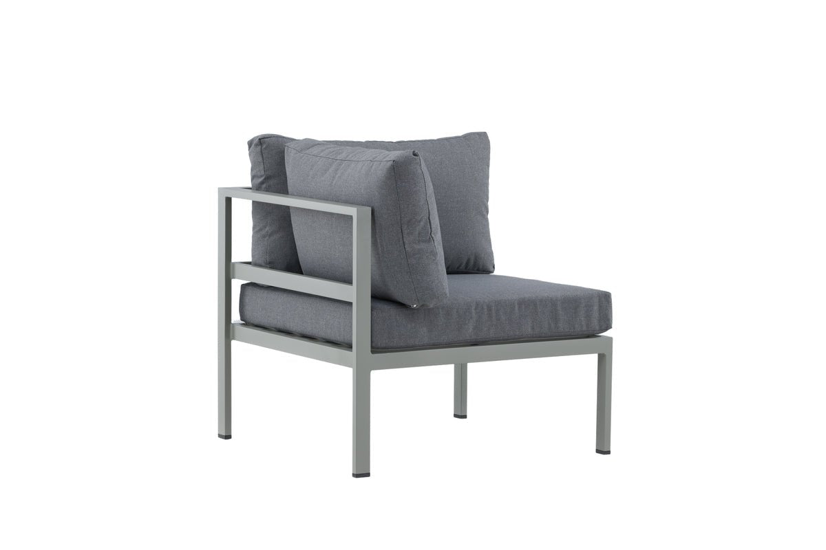 Borelio Eckmodul Gartenbank aus Aluminium, Außenbereich, Khaki & Beige