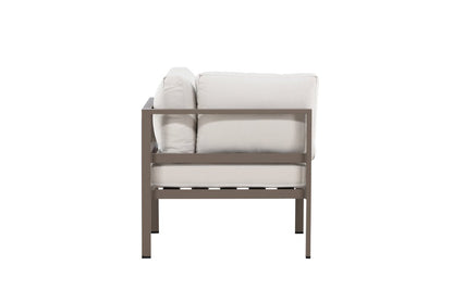 Borelio Eckmodul Gartenbank aus Aluminium, Außenbereich, Khaki & Beige