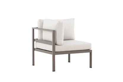 Borelio Eckmodul Gartenbank aus Aluminium, Außenbereich, Khaki & Beige