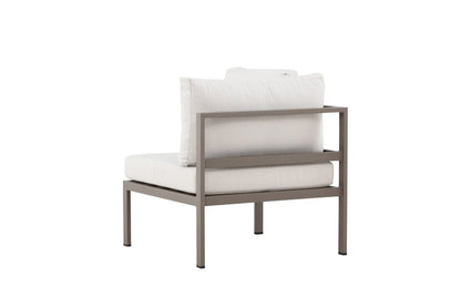 Borelio Eckmodul Gartenbank aus Aluminium, Außenbereich, Khaki & Beige