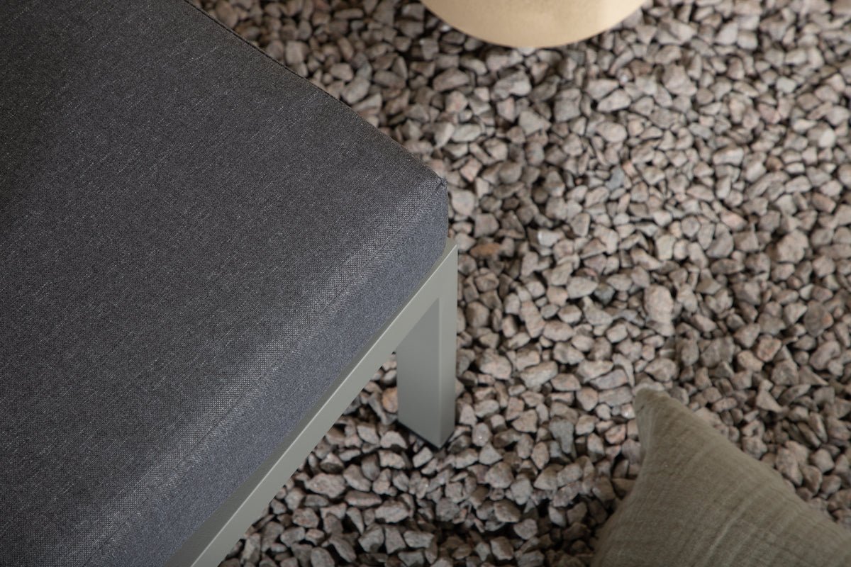 Borelio Eckmodul Gartenbank aus Aluminium, Außenbereich, Khaki & Beige