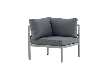 Borelio Eckmodul Gartenbank aus Aluminium, Außenbereich, Khaki & Beige