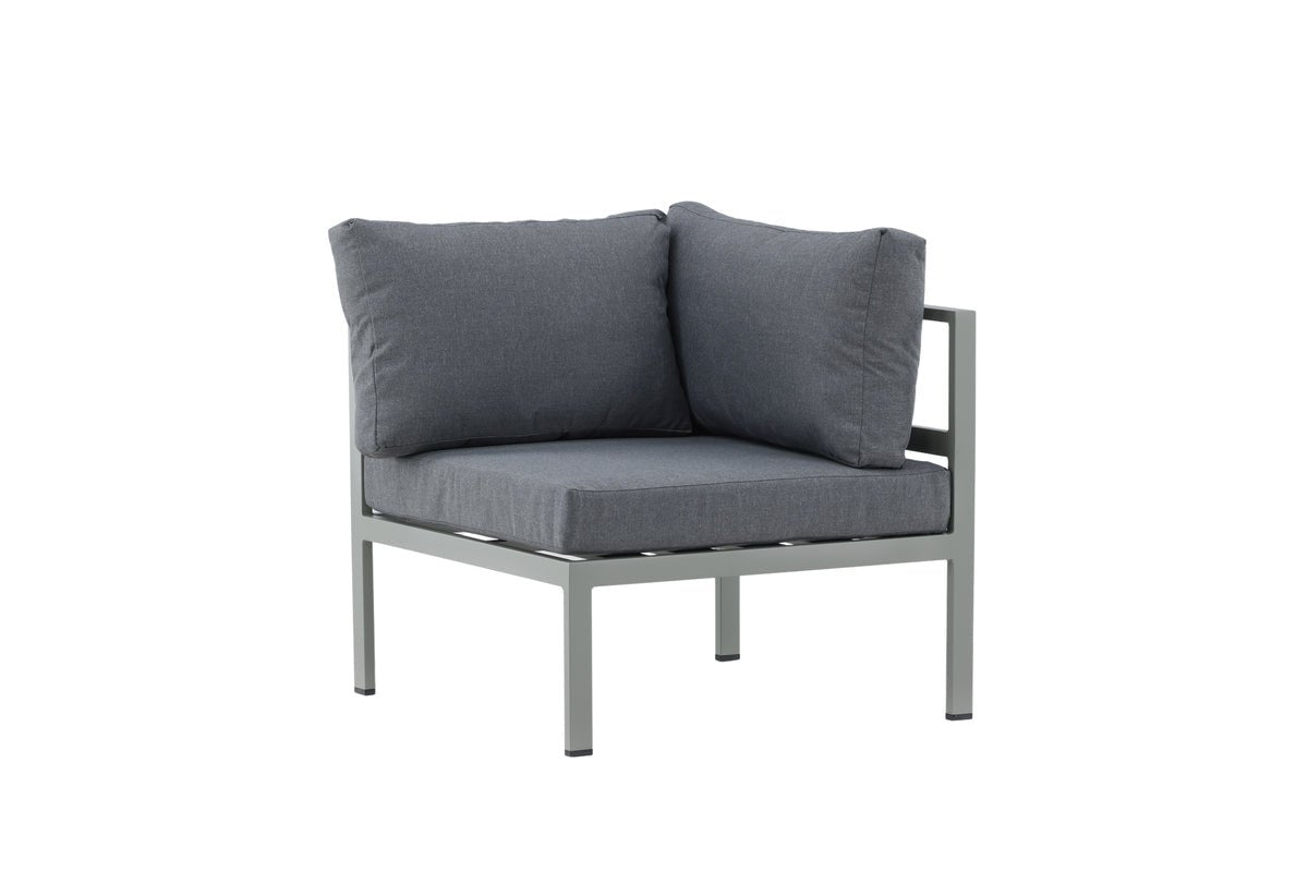 Borelio Eckmodul Gartenbank aus Aluminium, Außenbereich, Khaki & Beige