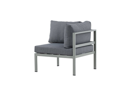 Borelio Eckmodul Gartenbank aus Aluminium, Außenbereich, Khaki & Beige