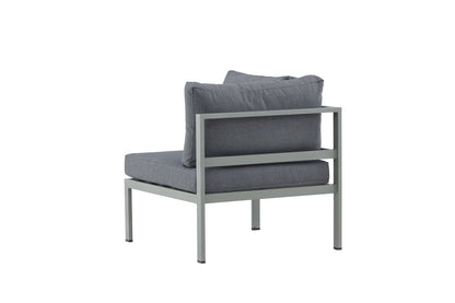 Borelio Eckmodul Gartenbank aus Aluminium, Außenbereich, Khaki & Beige