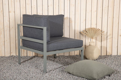 Borelio Eckmodul Gartenbank aus Aluminium, Außenbereich, Khaki & Beige