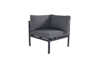 Luxusbetten24 Gartenbank Eckmodul Nero Aluminium Schwarz Braun Beige