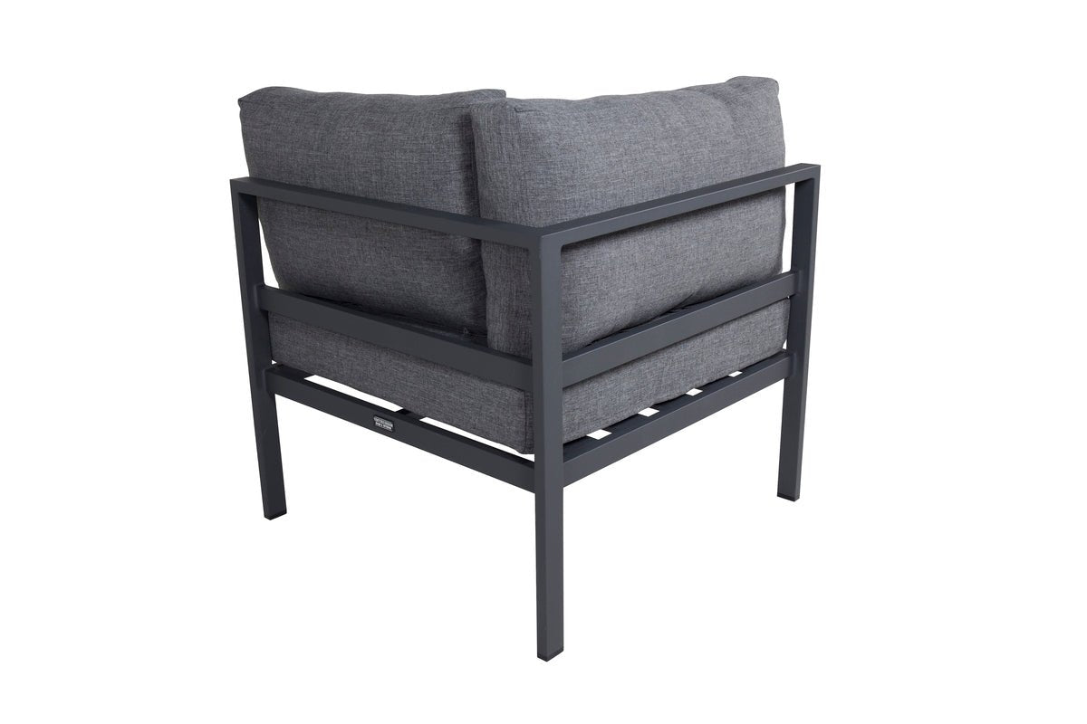 Luxusbetten24 Gartenbank Eckmodul Nero Aluminium Schwarz Braun Beige