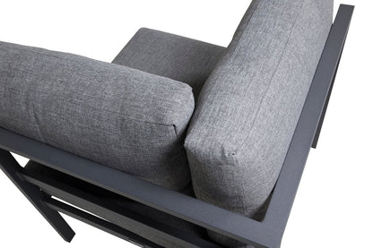 Luxusbetten24 Gartenbank Eckmodul Nero Aluminium Schwarz Braun Beige
