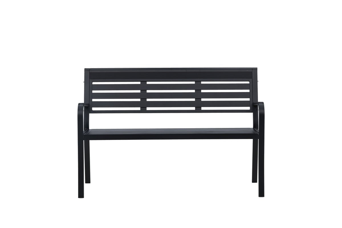 Luxusbetten24 Gartenbank Mineral Schwarze Aluminiumbank Mit Zeitlosem Design
